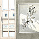 Картина "Ветвь" 60х40 см (черно-белое, листва), Картины, Санкт-Петербург,  Фото №1