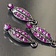 Connector for jewelry art. 7-32 black with purple cubic Zirconia, Connectors, Blagoveshchensk,  Фото №1