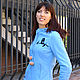 Blue women's sky sweatshirt, zipper hoodie. Sweater Jackets. Lara (EnigmaStyle). My Livemaster. Фото №5