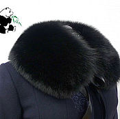 Аксессуары handmade. Livemaster - original item Fur detachable collar of Fox fur. Black. TK-510. Handmade.