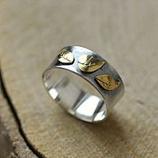 Украшения handmade. Livemaster - original item Handmade silver Ring, silver ring with brass leaves.. Handmade.