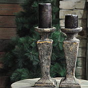 Для дома и интерьера handmade. Livemaster - original item Candlesticks for Christmas compositions Antique with gold concrete. Handmade.