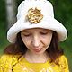Summer crocheted hat - boho Panama linen with a rose. Panama. Azhurles. My Livemaster. Фото №6
