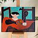 Picasso. Still life with bust and guitar (1925), oil copy, Pictures, Moscow,  Фото №1
