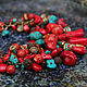 Necklace Sea treasure, coral, red a large bunch on the chain. Necklace. Ritasdreams (ritasdreams). My Livemaster. Фото №5