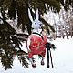 Interior doll Bunny. Christmas tree toy, rabbit. The Year of the Rabbit Hare. Interior doll. Anastasiya Kosenchuk. My Livemaster. Фото №4