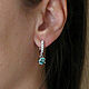 Order Earrings with green cubic zirconia, silver earrings with cubic zirconia. Irina Moro. Livemaster. . Earrings Фото №3