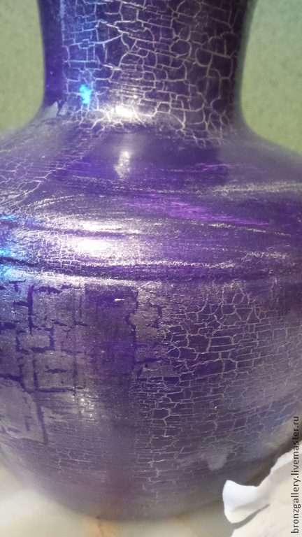 Ваза керамическая "Аметист" сиреневый фиолетовый серебро керамика