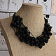 Necklace the color of coal, flax and volcanic lava black linen on the cords. Necklace. Ritasdreams (ritasdreams). My Livemaster. Фото №6