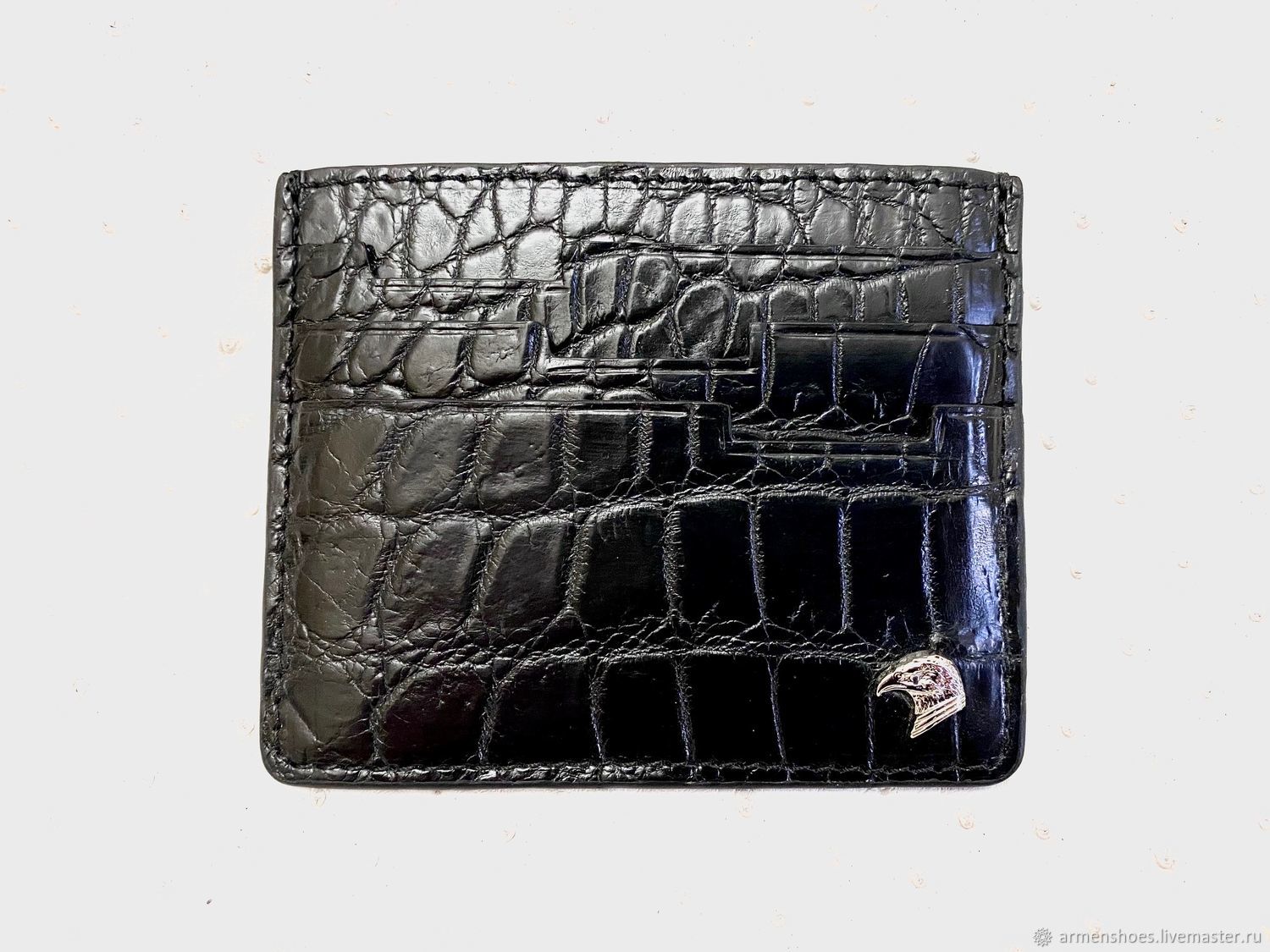 The cardholder is made of genuine crocodile leather, in black!, Cardholder, St. Petersburg,  Фото №1