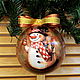 Vintage Christmas tree toy New Year's ball on the Christmas tree 'Snowman', Christmas decorations, Moscow,  Фото №1