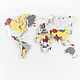 Карта мира Yellowstone многоуровневая настенный декор для дома, Карты мира, Тверь,  Фото №1