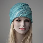 Аксессуары handmade. Livemaster - original item Felted women`s hat.Warm Wool Felted Turquoise Beanie Hat. Handmade.
