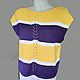 Вязаный женский топ из хлопка полосатый. Топы. Ольга (olga-knitted-clothes). Ярмарка Мастеров.  Фото №4