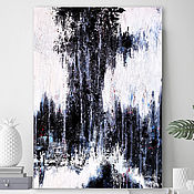 Картины и панно handmade. Livemaster - original item Black and white oil abstraction on canvas. The picture with the texture. Handmade.