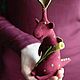 Beetroot Author's collectible toy dragon, dinosaur, Bordeaux, Felted Toy, Ekaterinburg,  Фото №1