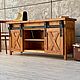 Order TV cabinet in Loft style made of solid wood with doors on a barn mechanism. uloft. Livemaster. . Pedestals Фото №3