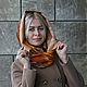 Felted Snood with fringe Orange scarf-loop. Snudy1. snezhana-snezhina (snezhanap). Online shopping on My Livemaster.  Фото №2