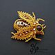 The gold bug of precious beads 24K. cover gold, Brooches, Ulyanovsk,  Фото №1
