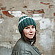 Striped beanie hat with elongated crown, 100% Merino wool. Caps. warmanizer. Online shopping on My Livemaster.  Фото №2