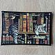 Обложка кожаная для проездного "Кот в книгах", Картхолдер, Москва,  Фото №1