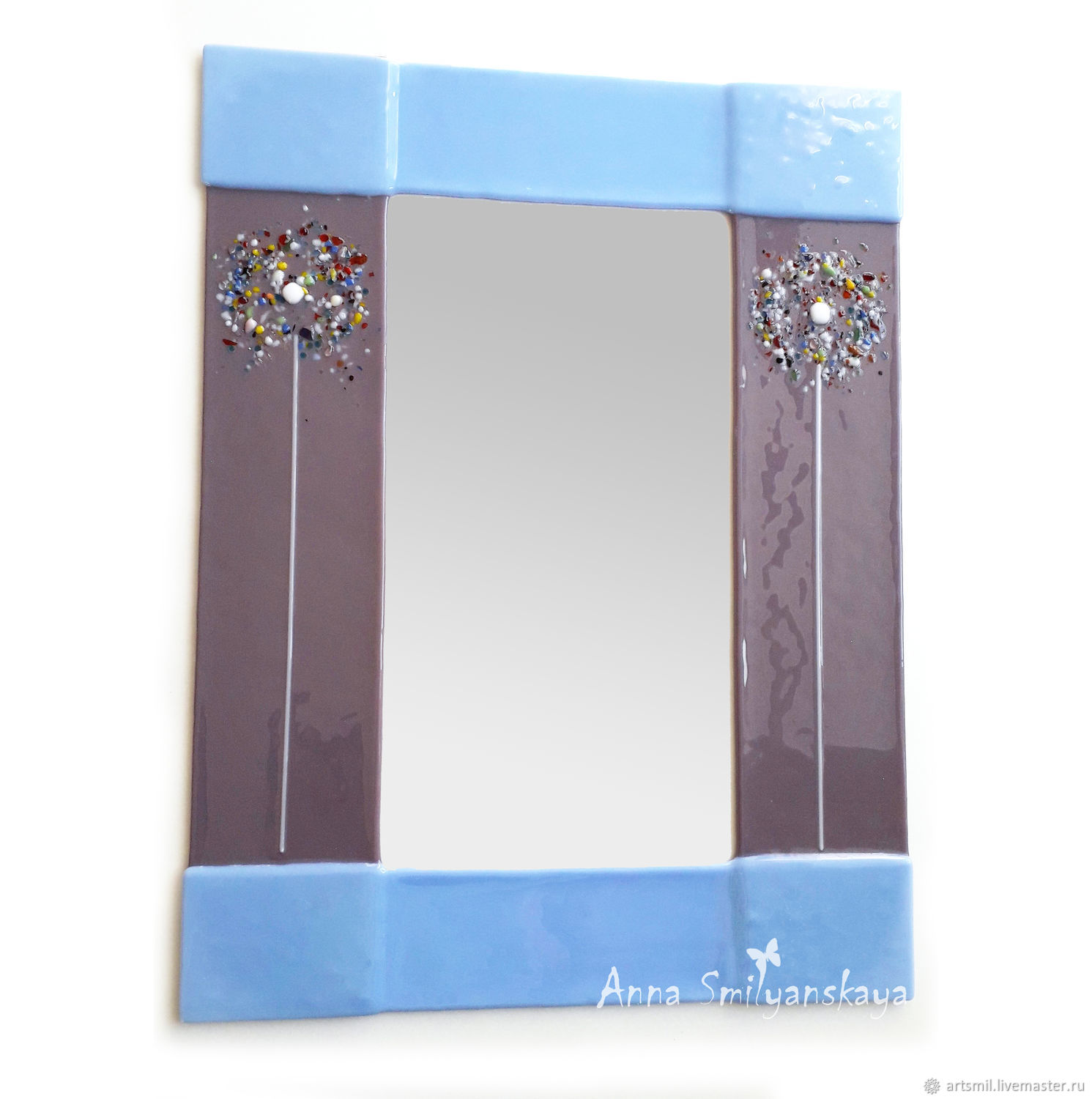 Hand-made mirror in glass frame. Fusing, Mirror, Moscow,  Фото №1