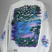 Одежда handmade. Livemaster - original item Denim jacket with water Lilies Claude Monet hand painted. Handmade.