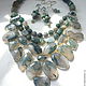 Necklace 3 strands and Earrings - MOSS AGATE beads. Jewelry Sets. Dorida's Gems (Dorida-s-gems). My Livemaster. Фото №4