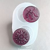 Материалы для творчества handmade. Livemaster - original item Mold Bee and Flower Silicone Mold for cabochons and pendants. Handmade.