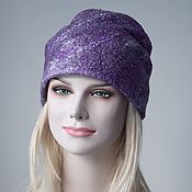 Аксессуары handmade. Livemaster - original item Felted women`s hat.Warm Wool Felted hat bini blueberry. Handmade.