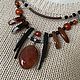  unusual jewelry, stylish necklace with natural stones, Necklace, Voronezh,  Фото №1