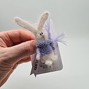 Украшения handmade. Livemaster - original item White Fluffy Bunny Brooch.. Handmade.