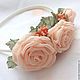 Headband with peach roses. Children\'s tiaras. cbzybt. Online shopping on My Livemaster.  Фото №2