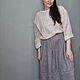 Women's long linen skirt with lace gray. Skirts. ZanKa. Online shopping on My Livemaster.  Фото №2