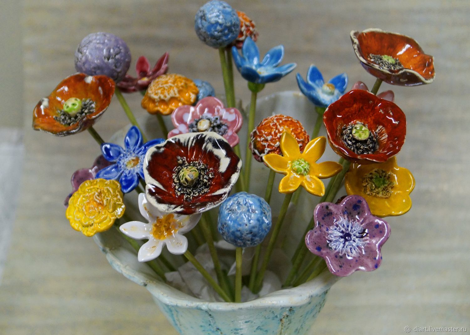 Цветы из керамики