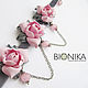 Velvet, choker with flowers, decoration on the neck of Gardenia. Pendants. Bionika - Polymer Clay Jewelry (Bionika). My Livemaster. Фото №4