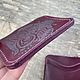 Картхолдер Совушка из натуральной кожи бордовый. Картхолдер. Iron Arm Leatherworks (Екатерина). Ярмарка Мастеров.  Фото №6