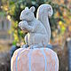 Squirrel with a nut on a pumpkin concrete figurine for home and garden. Figurines. Decor concrete Azov Garden. Online shopping on My Livemaster.  Фото №2
