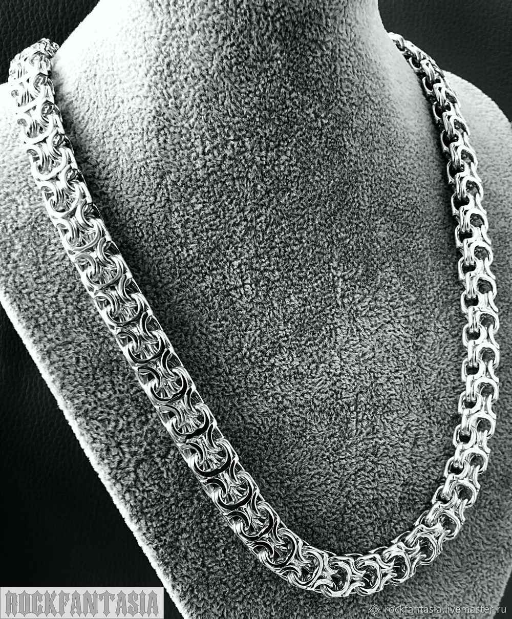 Мужская серебряная цепочка на шею фото