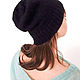 Order Dark blue alpaca merino hat. Beanie hat. GemKnitDesign. Livemaster. . Caps Фото №3