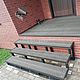 Крыльцо на металлокаркасе террасная доска серое четыре ступеньки. Лестницы. Bog_art - лестницы из массива. Интернет-магазин Ярмарка Мастеров.  Фото №2