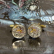 Украшения handmade. Livemaster - original item CUFFLINKS STEAMPUNK WITH a CLOCKWORK BRONZE 20 mm. Handmade.