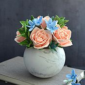 Букет цветов из полимерной глины "Утро в саду"