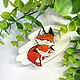 Brooch 'Red fox and fox cub, mom and baby, mother's Day,'. Brooches. greenfox-23. Online shopping on My Livemaster.  Фото №2
