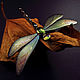 Dragonfly brooch with chrysolite / colored titanium, Brooches, St. Petersburg,  Фото №1