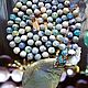 Длинные бусы колье с кулоном . Натуральные камни, голубой агат, Колье, Сочи,  Фото №1