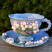 Посуда handmade. Livemaster - original item The snowberry. A couple of tea.. Handmade.