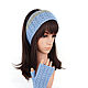 Headband Mittens with braids, Knitted for hair Blue, Headwear Sets, Orenburg,  Фото №1
