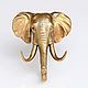 Hanger elephant, brass, 105h95 mm, Clothes Hangers and Hooks, Moscow,  Фото №1