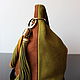 Granville Suede tassel bag autumn shades. Classic Bag. Olga'SLuxuryCreation. My Livemaster. Фото №6